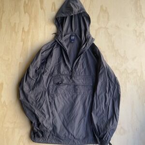 Gap Jacket Mens XS Blue Hooded Nylon Anorak Pullover Lightweight Outdoor Shell